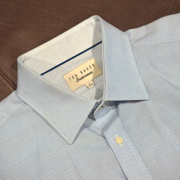 Ted Baker Endurance Dress Shirt- Blue Chevron Design - Picture 1 of 6